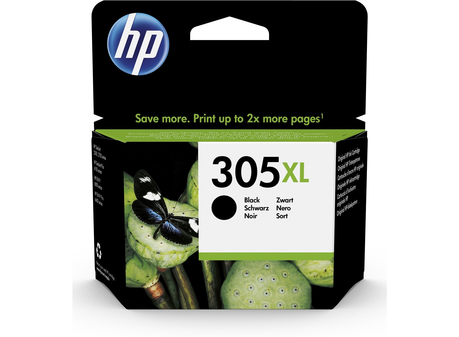 HP Original 305XL Druckerpatrone Schwarz (3YM62AE) Instant Ink