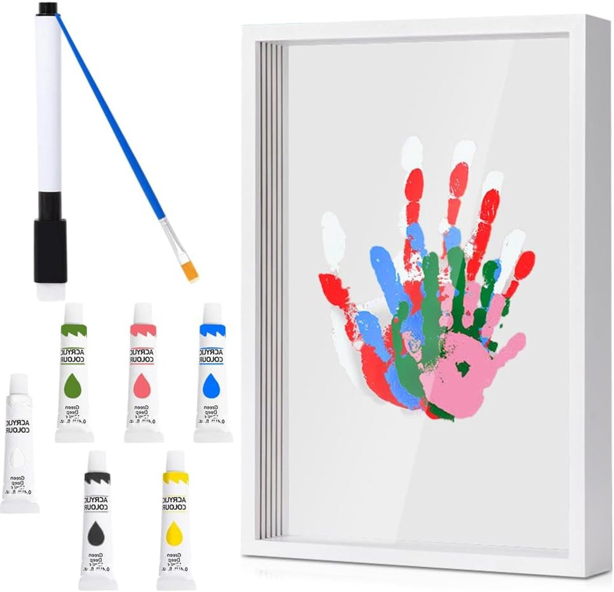 Gepersonaliseerde baby handafdruk en voetafdruk set voor 4 personen