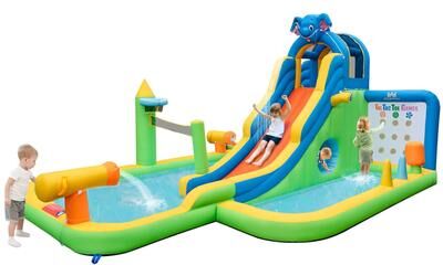 Inflatable Water Slide Giant Water Park for Kids Backyard Fun