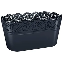 Prosperplast - LACE Blumentopf - 28,5x13,5x15,5cm in Anthrazitfarbe