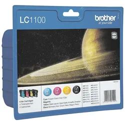 Brother Original LC-1100 Druckerpatronen 4er Multipack BK/C/M/Y (LC1100VALBPDR)