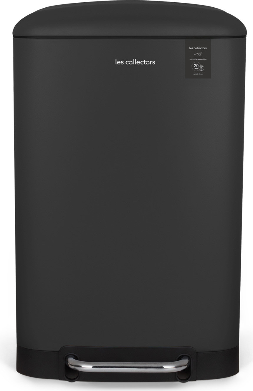 Les Collectors Afvalemmer N°531, antracietgrijs, roestvrij staal, 20 liter