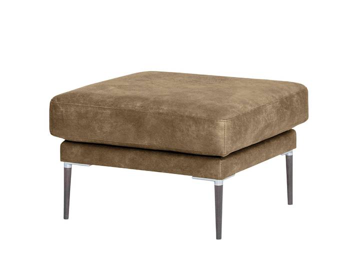 Repose-pieds capitonné Sauvo Marron Microfibre Yaka: Noix de muscade