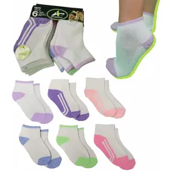Athletech 6 Paar Low-Cut-Sportsocken für Kinder 3-5 Jahre bis Gr. 34 Pastellfarben