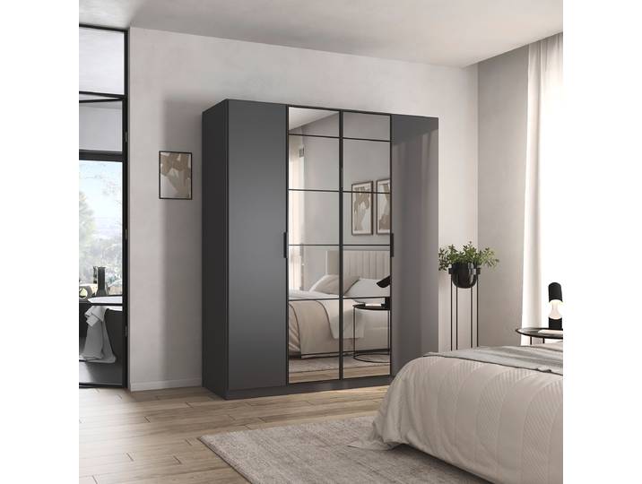 Drehtürenschrank Acero 181cm Grau/Graumetallic