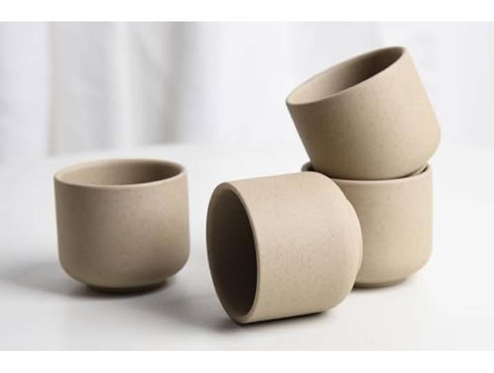 SYJAN HOME Keramik-Teetassen, 4er-Set, chinesische KungFu-Teetassen ohne Griff, 100 ml, japanische Teetassen, Keramik-Teetassen, 4 Stück