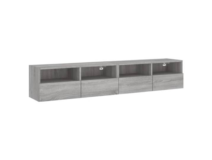 TV-Möbel, Wandmontage, 2 Stück, Sonoma-Grau, 80 x 30 x 30 cm Wandmontage, Ablage und Fach, für kleine Gegenstände, platzsparend