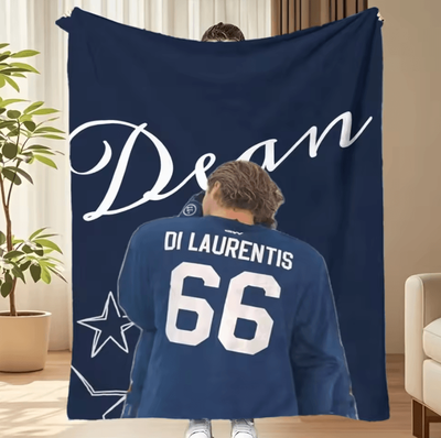 Inspire Curations Graham 44 Hockey Jersey Flannel Throw Blanket 1 mt 100x130cm