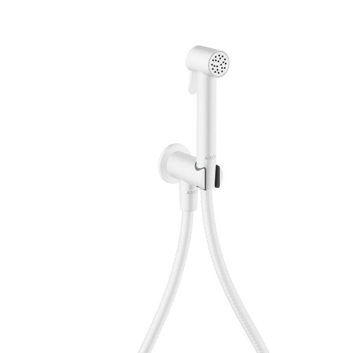 hansgrohe AXOR Bidette Showers Bidette Duschkopf 29240700 1 Strahlart rund für Kaltwasser mit Duschkopfhalterung und Duschschlauch 1,25 m, Mattweiß