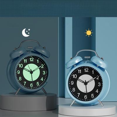 Daily Discovery Luminous Alarm Clock Battery Powered Night Light Bedside Table Clock For Bedroom And Living Room blue