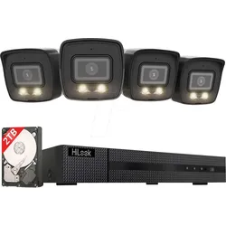 HIL IK28P-460B - Netzwerk-Videorekorder, inkl. 4 Bullet Kameras, 6 MP, 2 TB HDD
