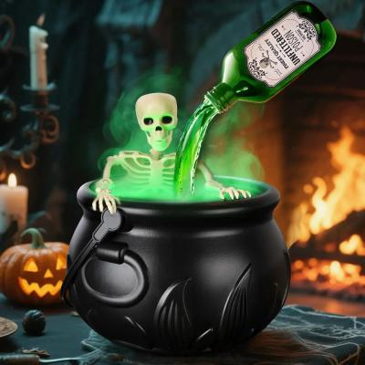 Uplift Essentials Halloween Witch Cauldron With LED Light & Fog Mist Maker 7.8 In