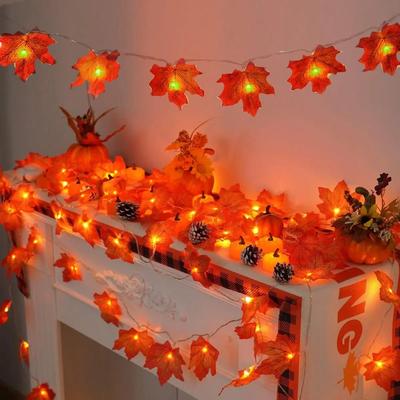 Uplifted Finds Maple Leaf String Lights Battery Operated Waterproof 1.5 M 10 Leds