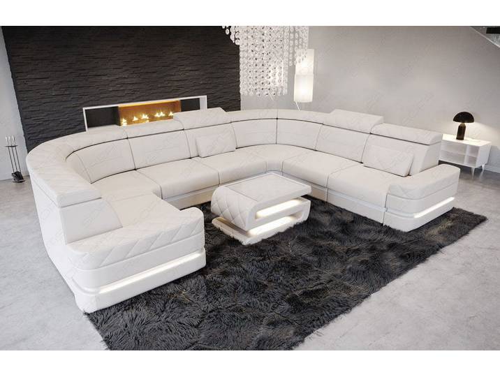 Mini Sofa Positano U-Form in Leder