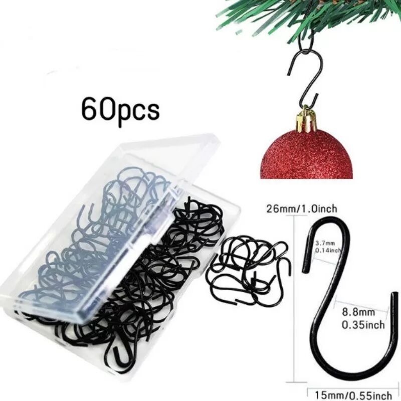 INF Lot de 60 crochets en forme de S, crochets métalliques pour suspendre des bijoux