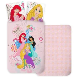 Procos, Kinderbettwäsche, Disney Princesses Bloom Bettbezug 140×200cm, 70× (200 x 140 cm, 90 x 70 cm)