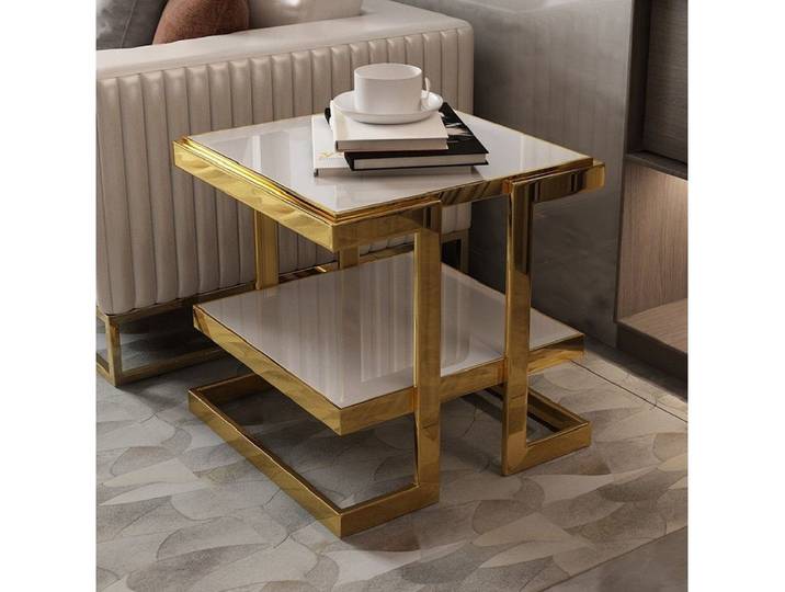 Xlmoebel Beistelltisch Eleganter Designer Kaffeetisch aus hochwertigem Holz (3-St., Beistelltisch), Hergestellt in Europa