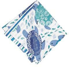C&F Home Turtle Bay Reversible Blue Coastal Napkin Set of 6