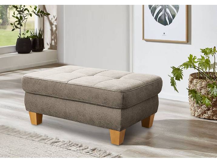 Repose-pieds capitonné Elley 101 x 47 x 66cm Gris Microfibre Taeko: Gris clair