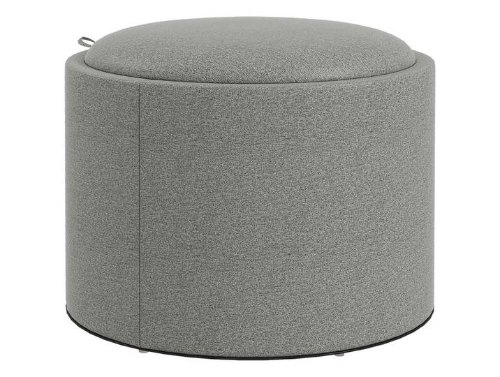 Homcom Sitzhocker Rund mit Polsterung und Stauraum, Klappdeckel, Grau, 56x42x56 cm, Wohnzimmer, Sessel, Hocker & Hockerbänke, Sitzhocker