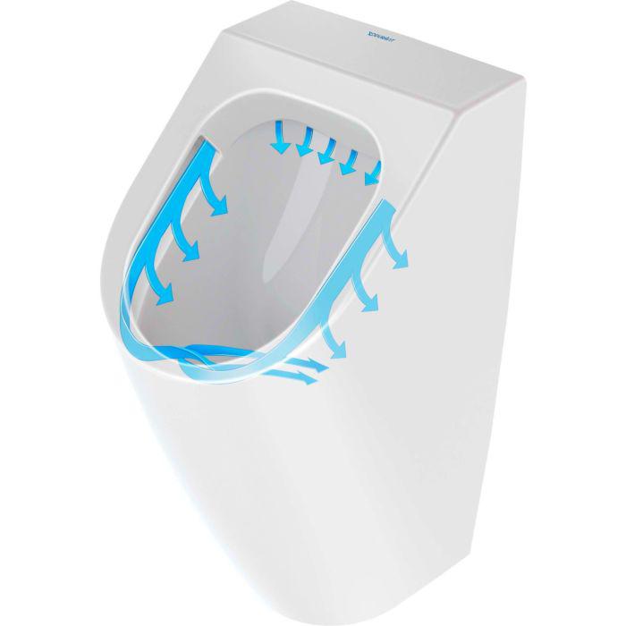 Duravit Soleil by Starck Urinal 2830302000 30x35cm, Zulauf von hinten, rimless, weiß Hygiene Glaze, ohne Fliege