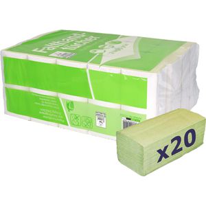 Böttcher-AG Papierhandtücher 2-lagig, Zick-Zack-Falz, grün, Recyclingpapier, 24 x 23 cm, 3200 Stück