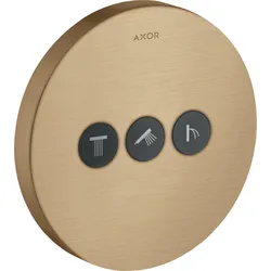 hansgrohe AXOR Starck ShowerSelect round Ventil Unterputzmodell für 3 Verbraucher, 36727140, Farbe: Brushed Bronze