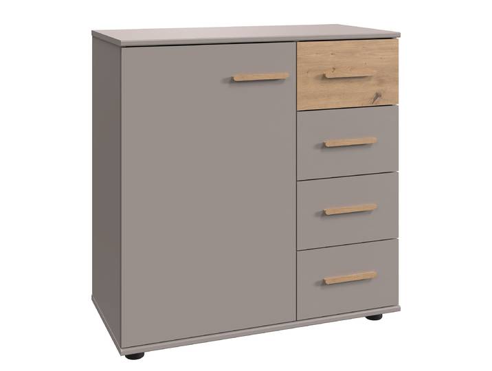 Kommode Digit 81 x 83 x 41cm Grau/Beige/Saharagrau/Eiche Artisan Dekor