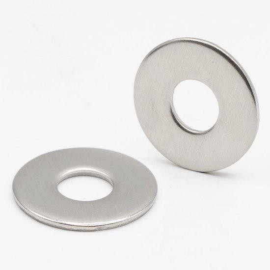 200 stuks Roestvrijstalen Sluitringen M6 x 18 mm - Platte Ringen voor Bevestiging