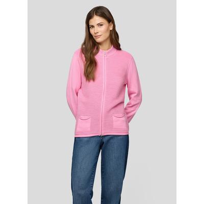 Strickjacke RABE "Strickjacke", Damen, Gr. 46, rosa, Obermaterial: 60% Baumwolle, 40% Polyacryl, unifarben, tailliert, Strickjacken Strickjacke