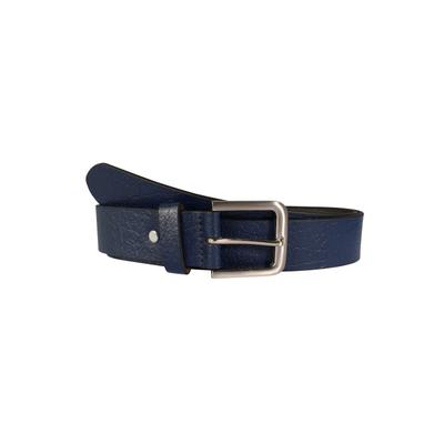 Ledergürtel LEONARDO VERRELLI "Echt Leder, dkl. blau, 2. Wahl, 90 cm - 140 cm (Bundweite)", Herren, Gr. 140, blau, Echtleder, Gürtel Ledergürtel