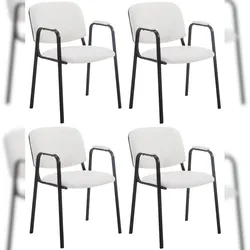CLP 4er Set Stapelstühle Ken Pro Kunstleder weiß