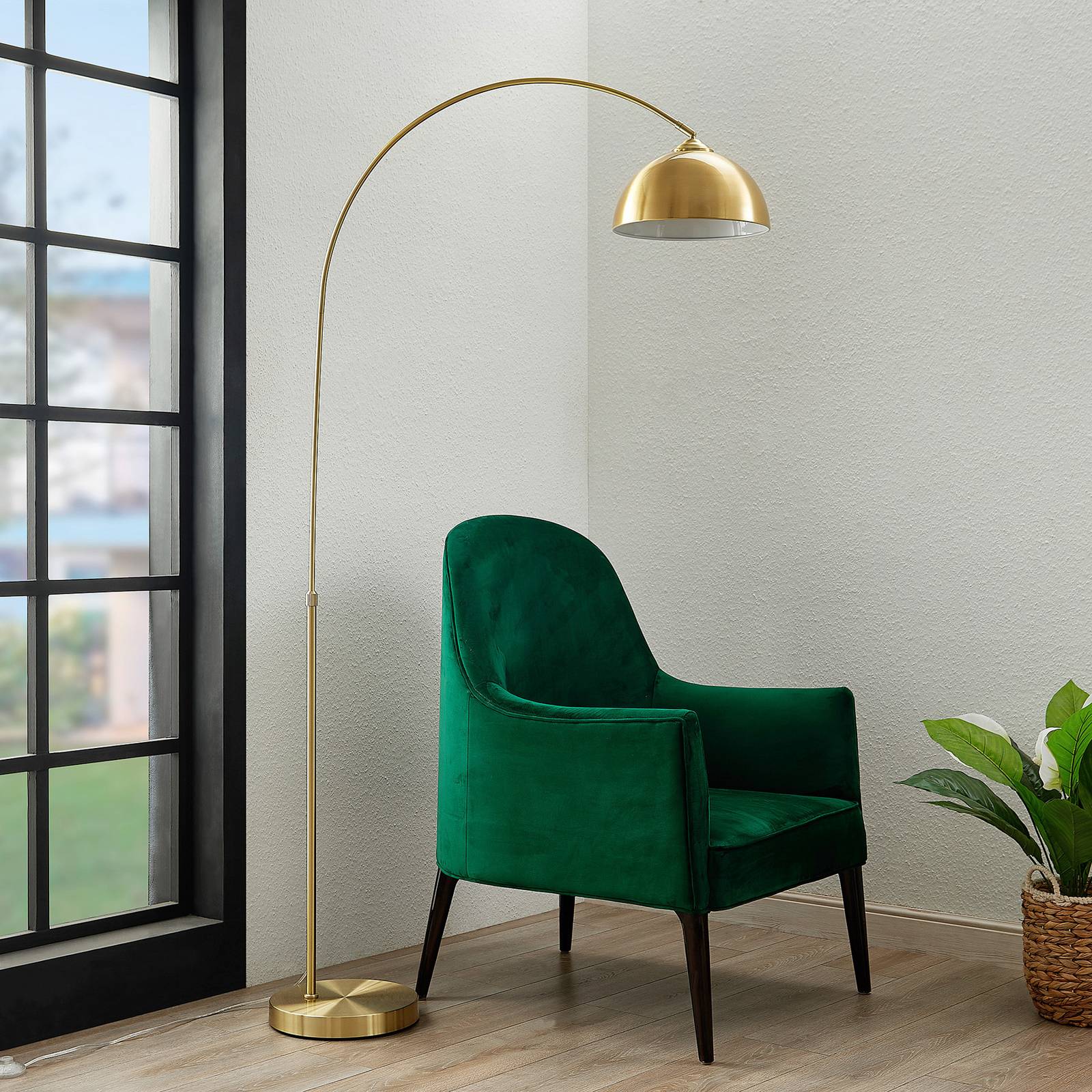Arc Lamp Floor Lennart Lindby, Brass / gold, Living / Dining Room, metal, Modern, Floor Lamp