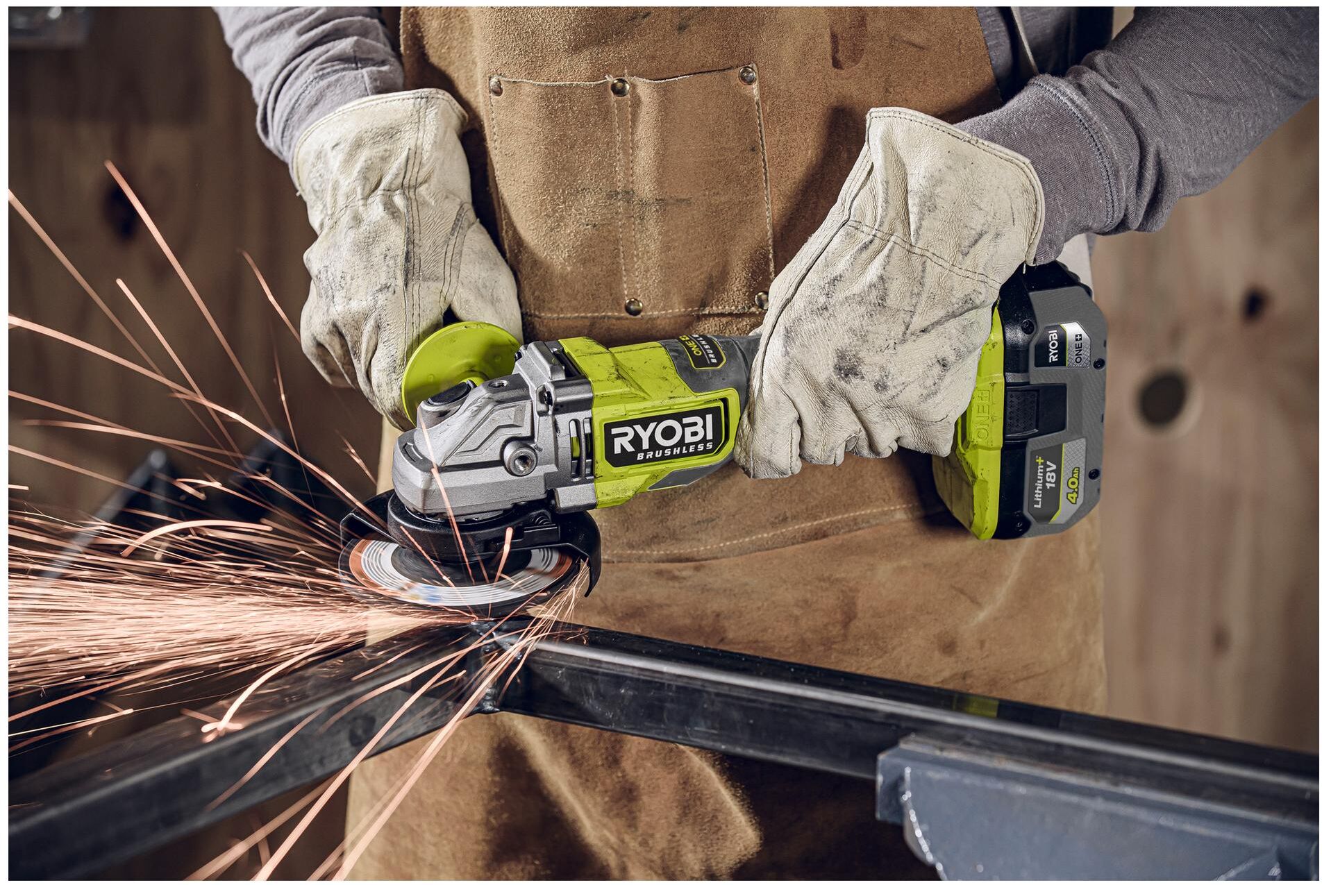 Akku-Winkelschleifer RYOBI "RYOBI RAG18BL-0", bunt, Schleifmaschinen, Akku-Winkelschleifer bunt Einheitsgröße