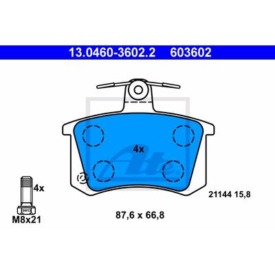 ATE Bremsensatz, Scheibenbremse Bremsensatz-Hinterachse ijf141gzt8 Hinterachse voll 245mm 10mm für VAG