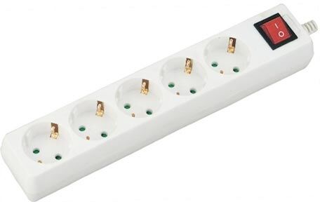 V-Tac Vt-1115 Multipresa Ciabatta 5 Posti Eu Standard 16a Cavo 1,5mt Interruttore Luminoso - Sku 8766