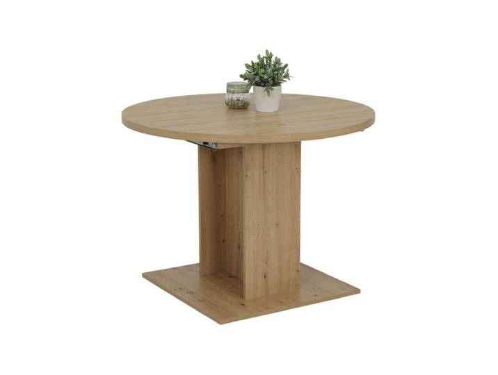 Esstisch RONDA 104 (144) x 104 cm Artisan-Eiche-Dekor braun