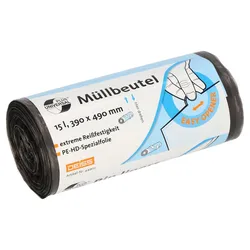 DEISS UNIVERSAL PLUS® Müllbeutel 15,0 l dunkelgrau