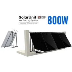 Balkonkraftwerk 800W - Full-Black Module mit integriertem Mikrowechselrichter inkl. Halterung