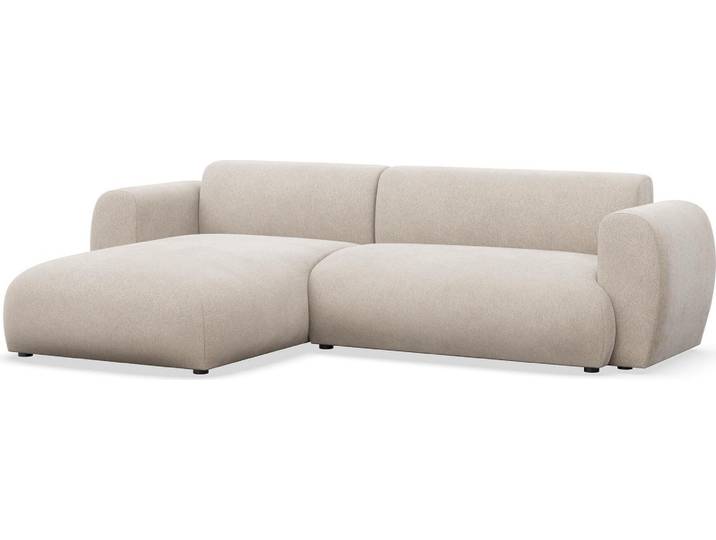 Selsey Emia – L-Form Ecksofa mit Schlaffunktion, Chenille-Stoff, links ausgerichtet, Beige