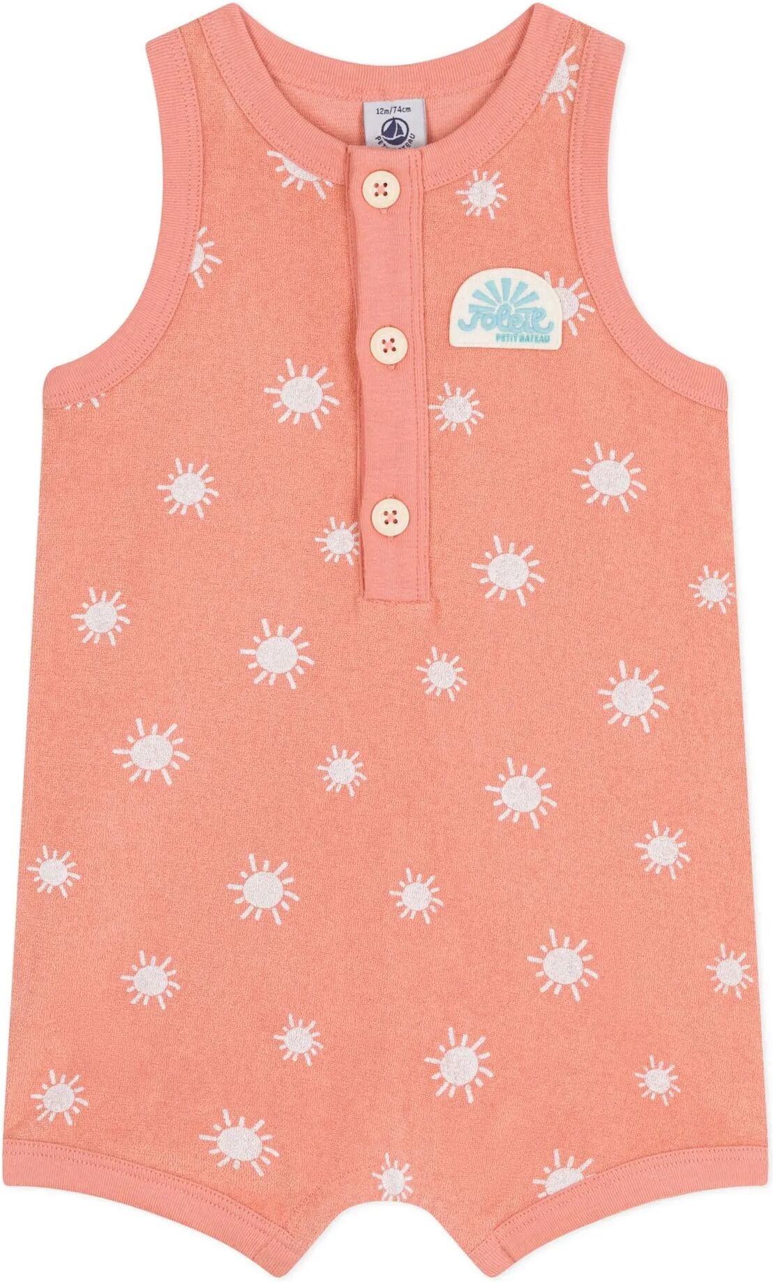 Petit Bateau Combishort Beautify Coton Bio Abricot 3 mois