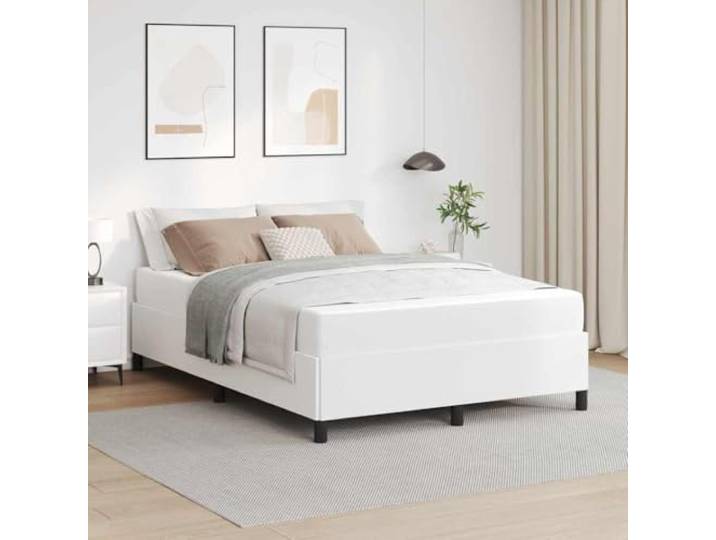 YUOTYRKTEJRSG Holzwerkstoff Modernes Design Doppelbett Weiß 140x200 cm Bettrahmen mit Matratze Weiß 140 x 200 cm Stoff mit Lattenrost Doppelbett Komplettset Taschenfederkern