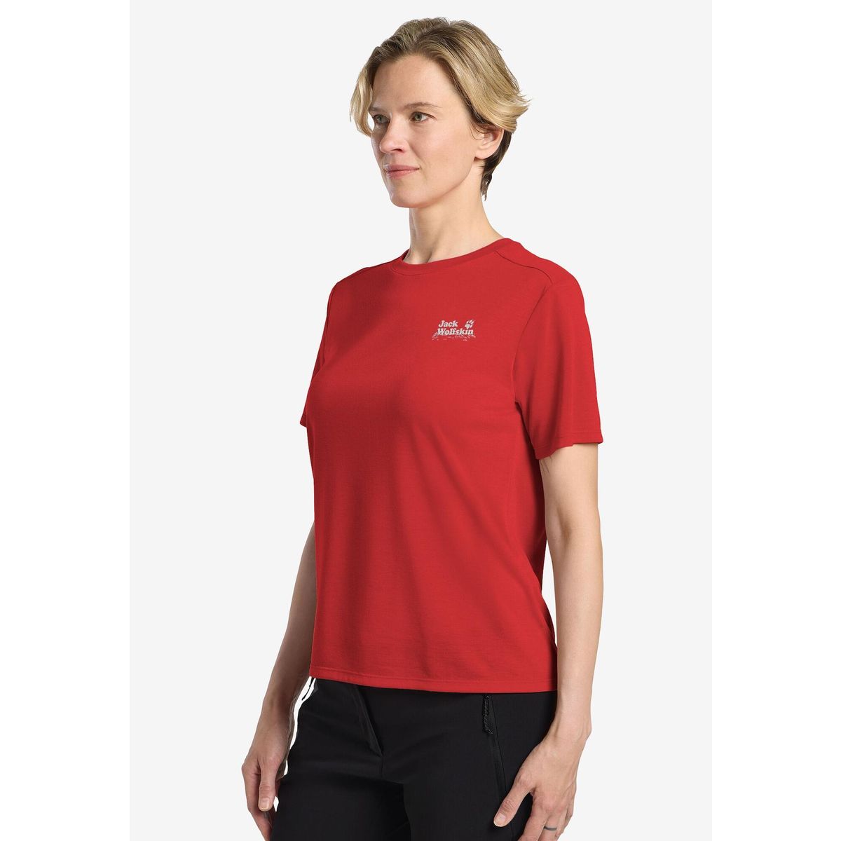 Jack Wolfskin Vonnan Graphic T W outdoor siren red (T0500) S A63953_T0500_A06