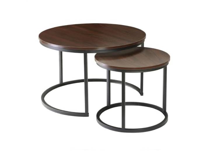 Calicosy - Set mit 2 Couchtischen, ausziehbar, rund, Länge 70 cm, Kollektion Lenny, Beistelltische, moderner und praktischer Stil