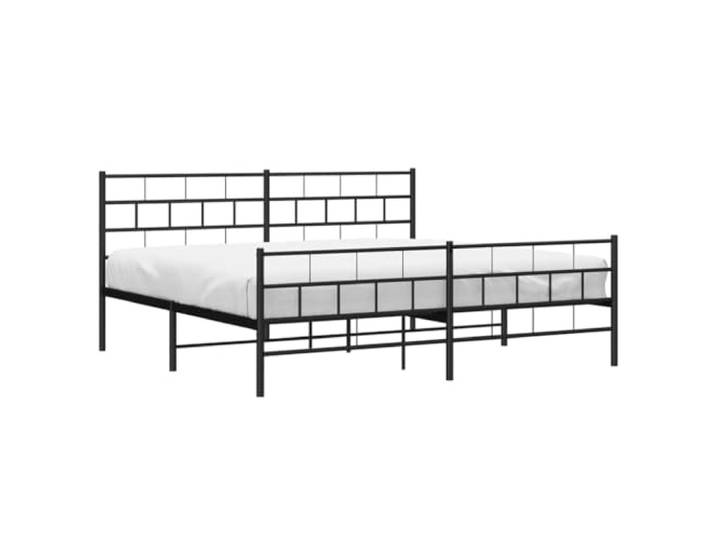 vidaXL Bettgestell mit Kopf- und Fußteil Metall Schwarz 183x213 cm