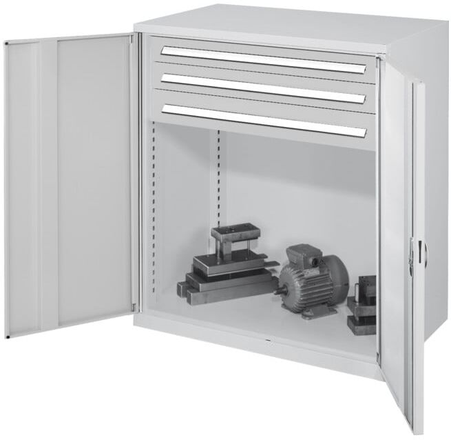 Kappes Schwerlastbeistellschrank Mod. 65 RAL 7035 Vollblechtüren mit Ausstattung (1471.06.1013)