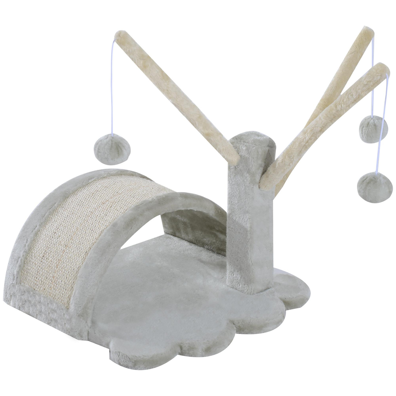 PawHut Kattenmeubel met rustplaats en krabpaal, model D30-100, lichtgrijs, B/D/H: 38 x 38 x 40 cm
