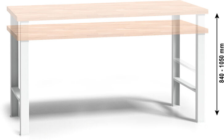 B2B Partner Werkbank G3 mit Holzarbeitsplatte, höhenverstellbar, 2000 mm