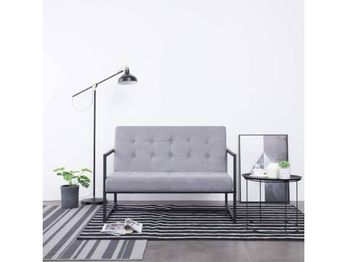 ZQQLVOO 2-Sitzer-Sofa mit Armlehnen Hellgrau Stoff Strapazierfähiger Stoff, Schaumstofffüllung, Massivholzrahmen, Stahlbeine, einfache Montage