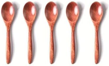 Uplifted Finds Wooden Tea Spoon Set Long Coffee And Dessert Spoons 6 Pcs